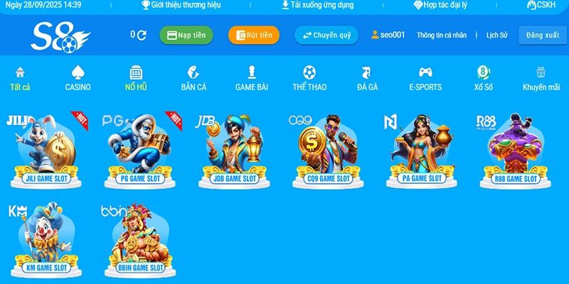 Sản phẩm và dịch vụ tại nhà cái S8